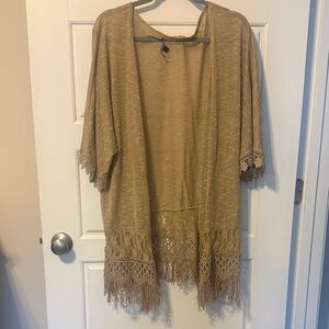 Signature Studio Beige Knit Cardigan